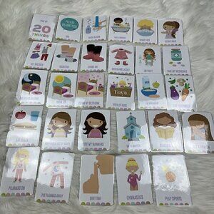 Lot of 29 Flash Cards Chores Laminated Homeschool Visual Picture Rounded Edges